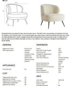 Arteriors Home Kitts Chair Flax Linen