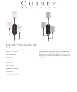 Currey And Company New Arrivals Knowsley Wall Sconce