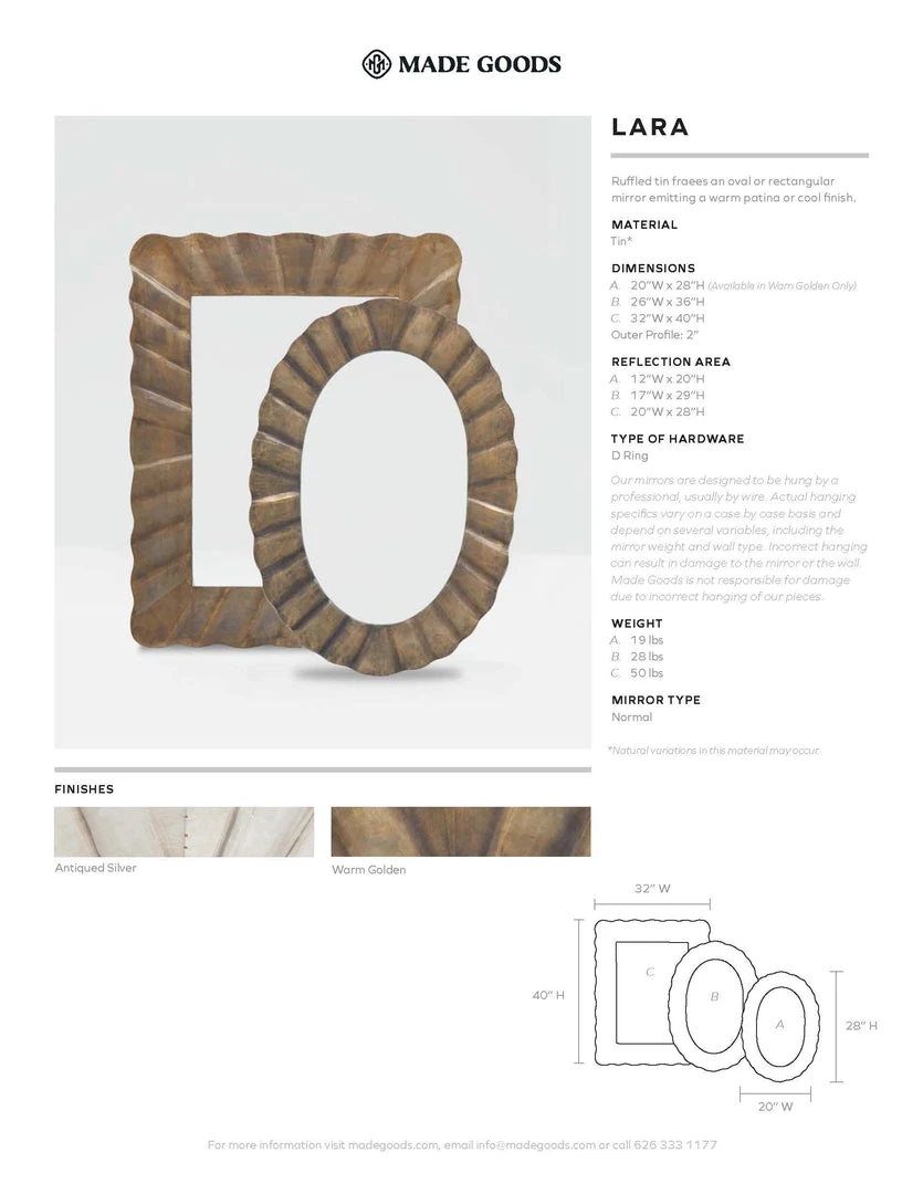 Made Goods Lara Oval Mirror Antique Silver 5 Made Goods Lara Oval Mirror Antique Silver