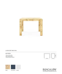 Bungalow 5 Lauren Side Table Burl