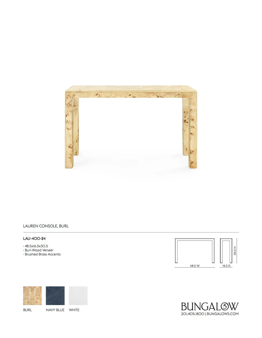 Bungalow 5 Lauren Console Burl 6 Bungalow 5 Lauren Console Burl