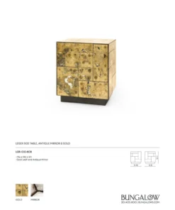 Bungalow 5 Leger Side Table Antique Mirror And Gold