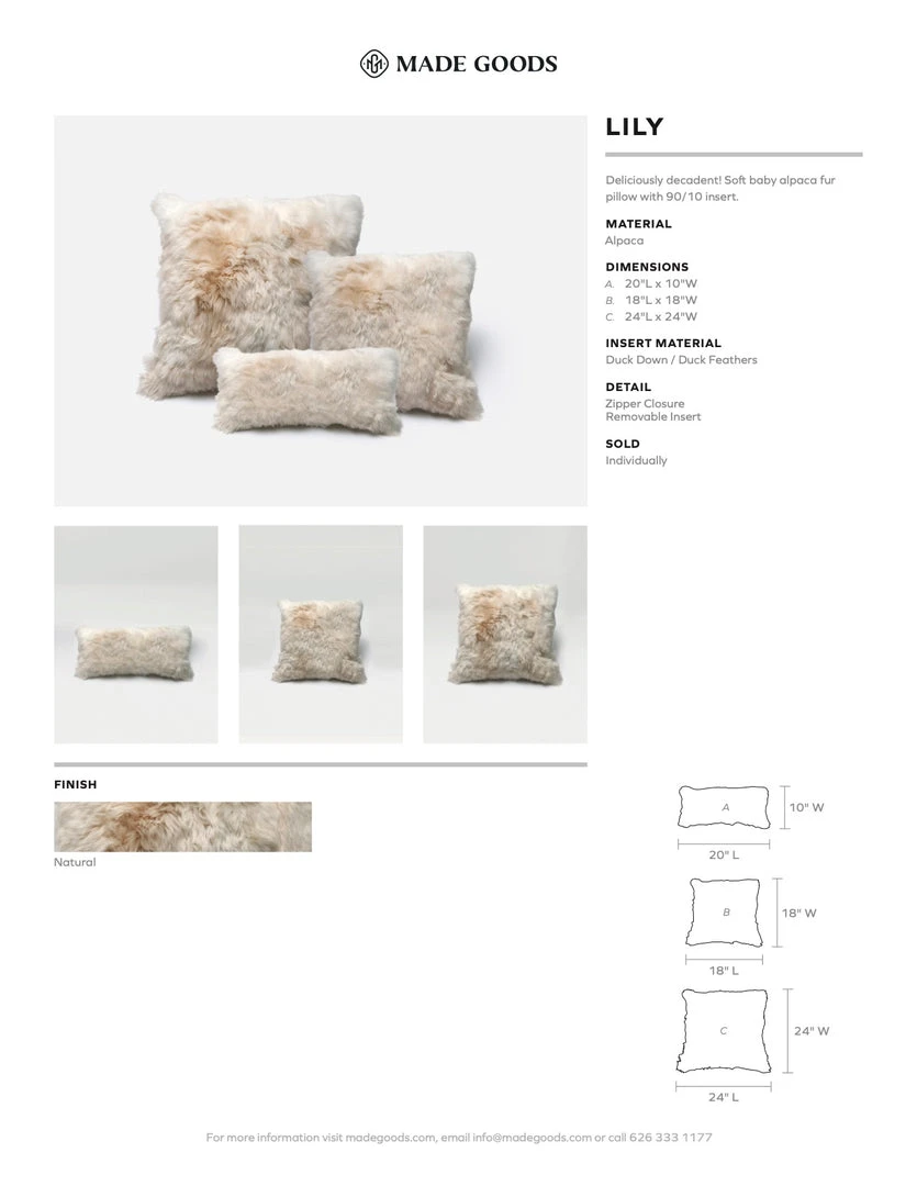 Made Goods Lily Cream Alpaca Pillow Square New Arrivals 5 Made Goods Lily Cream Alpaca Pillow Square New Arrivals