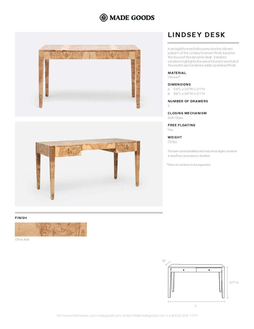 Made Goods New Arrivals Lindsey Desk Olive Ash Veneer 6 Made Goods New Arrivals Lindsey Desk Olive Ash Veneer
