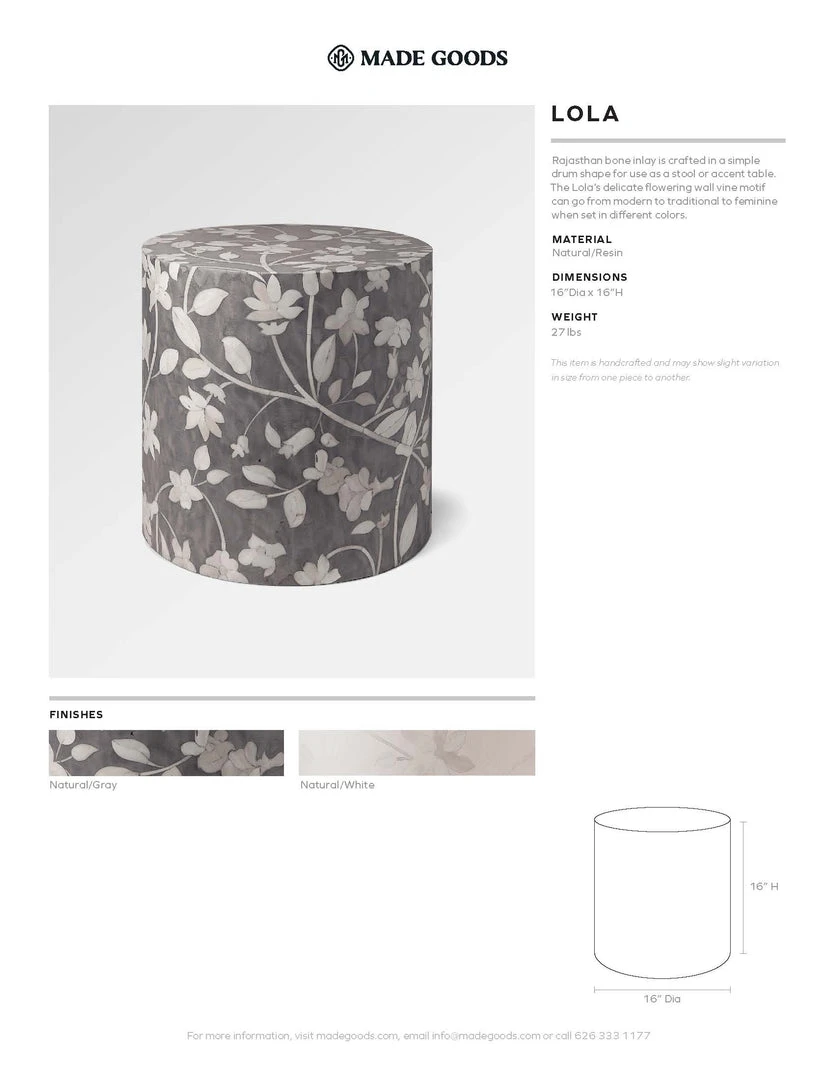 Made Goods New Arrivals Lola Drum Stool White 2 Made Goods New Arrivals Lola Drum Stool White