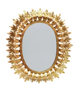 Worlds Away Lona Oval Mirror Gold Leaf New Arrivals