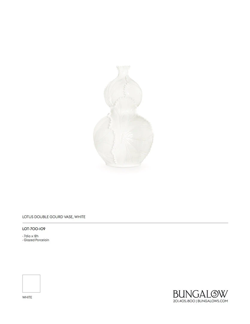 Bungalow 5 New Arrivals Lotus Double Gourd Vase White 4 Bungalow 5 New Arrivals Lotus Double Gourd Vase White