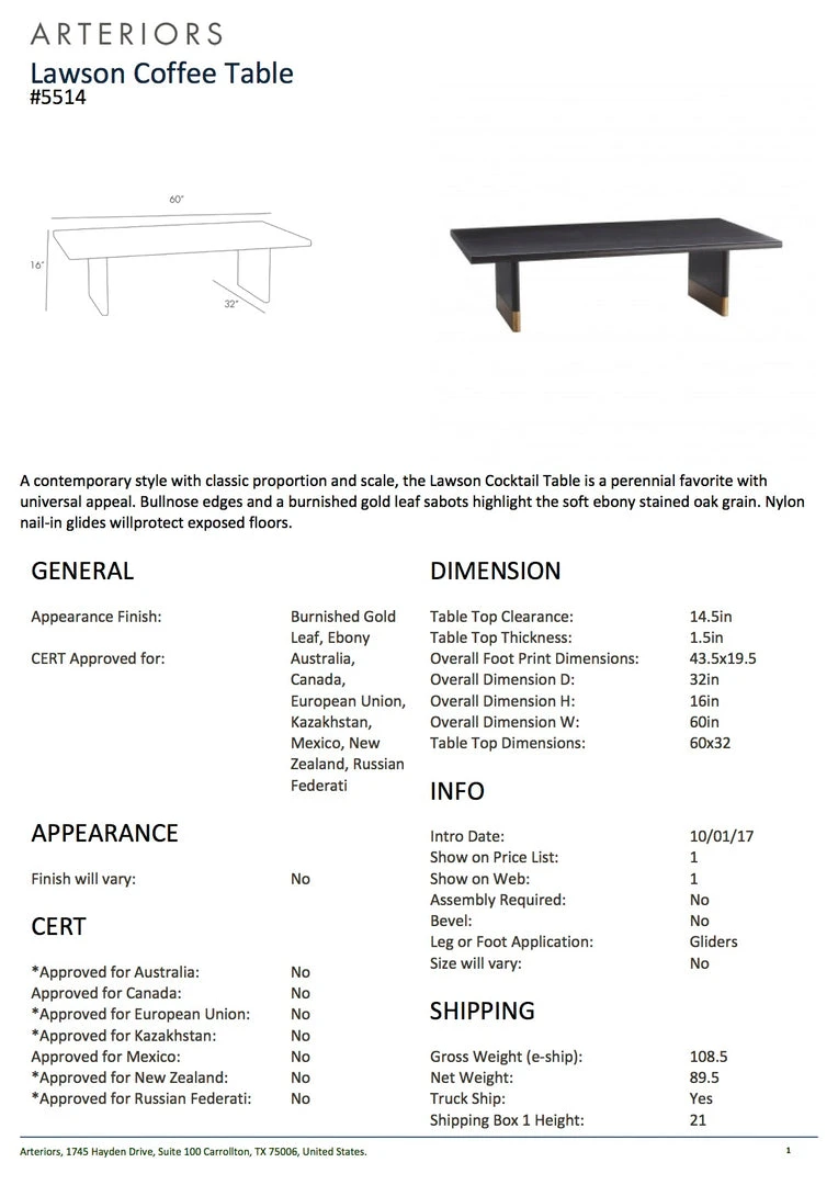 Arteriors Home Lawson Coffee Table 5 Arteriors Home Lawson Coffee Table