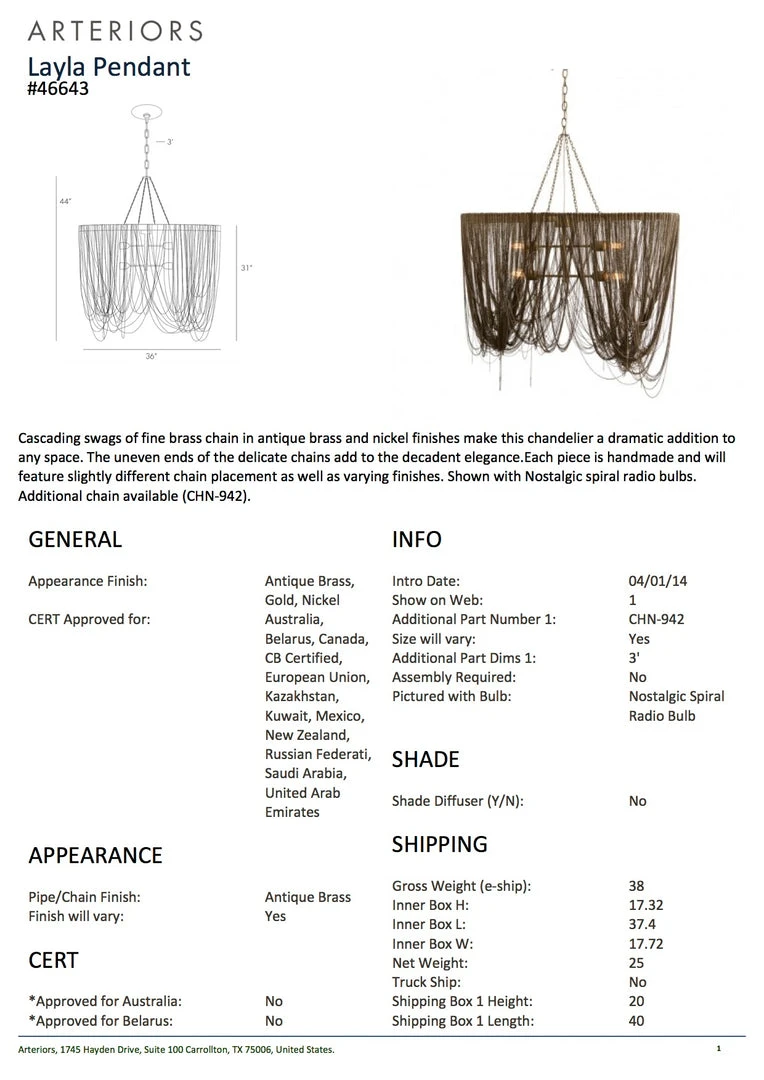 Arteriors Home New Arrivals Layla Pendant 5 Arteriors Home New Arrivals Layla Pendant