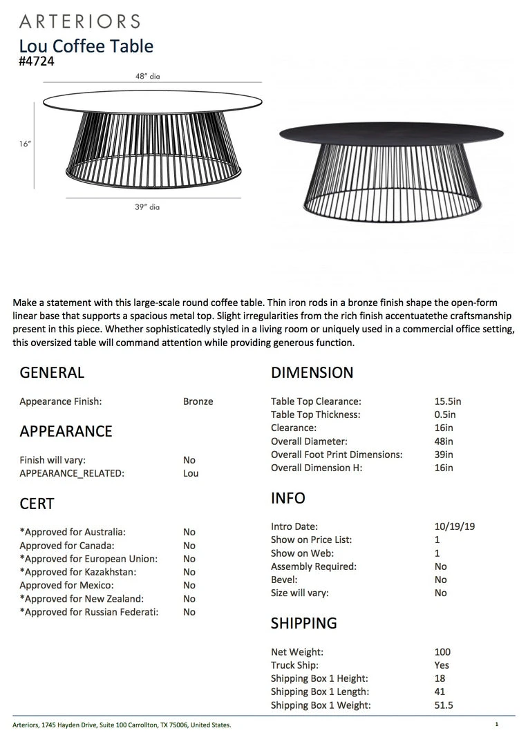 Arteriors Home Lou Coffee Table 5 Arteriors Home Lou Coffee Table