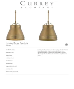 Currey And Company New Arrivals Lumley Brass Pendant 7 Currey And Company New Arrivals Lumley Brass Pendant