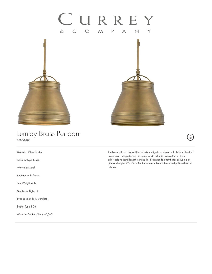 Currey And Company New Arrivals Lumley Brass Pendant 4 Currey And Company New Arrivals Lumley Brass Pendant