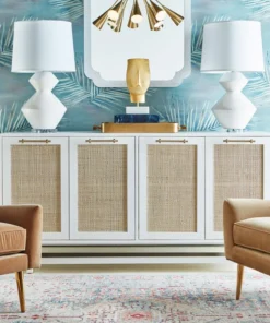 Worlds Away Amelia Wall Mirror White