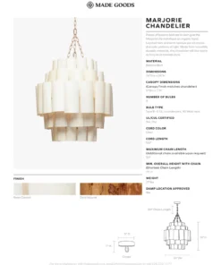 Made Goods Marjorie Chandelier Resin Coated Banana Bark New Arrivals