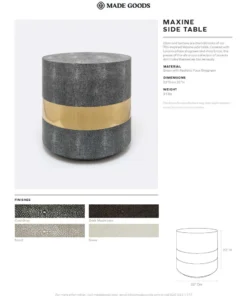 Made Goods New Arrivals Maxine Side Table Brass And Sand Faux Shagreen 5 Made Goods New Arrivals Maxine Side Table Brass And Sand Faux Shagreen