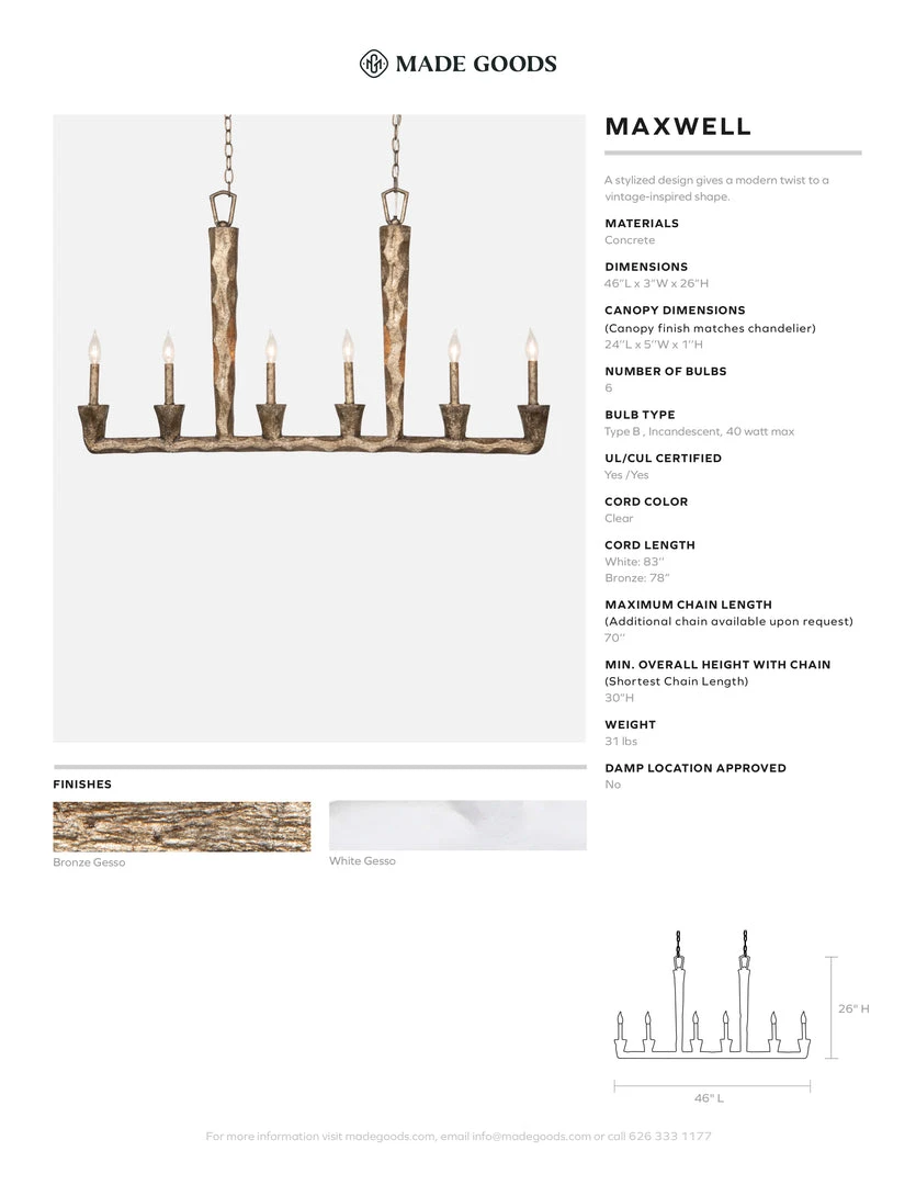 Made Goods New Arrivals Maxwell Pendant White Gesso Concrete 5 Made Goods New Arrivals Maxwell Pendant White Gesso Concrete