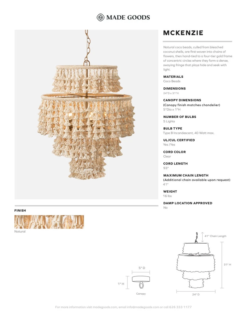 Made Goods McKenzie Chandelier New Arrivals 6 Made Goods McKenzie Chandelier New Arrivals
