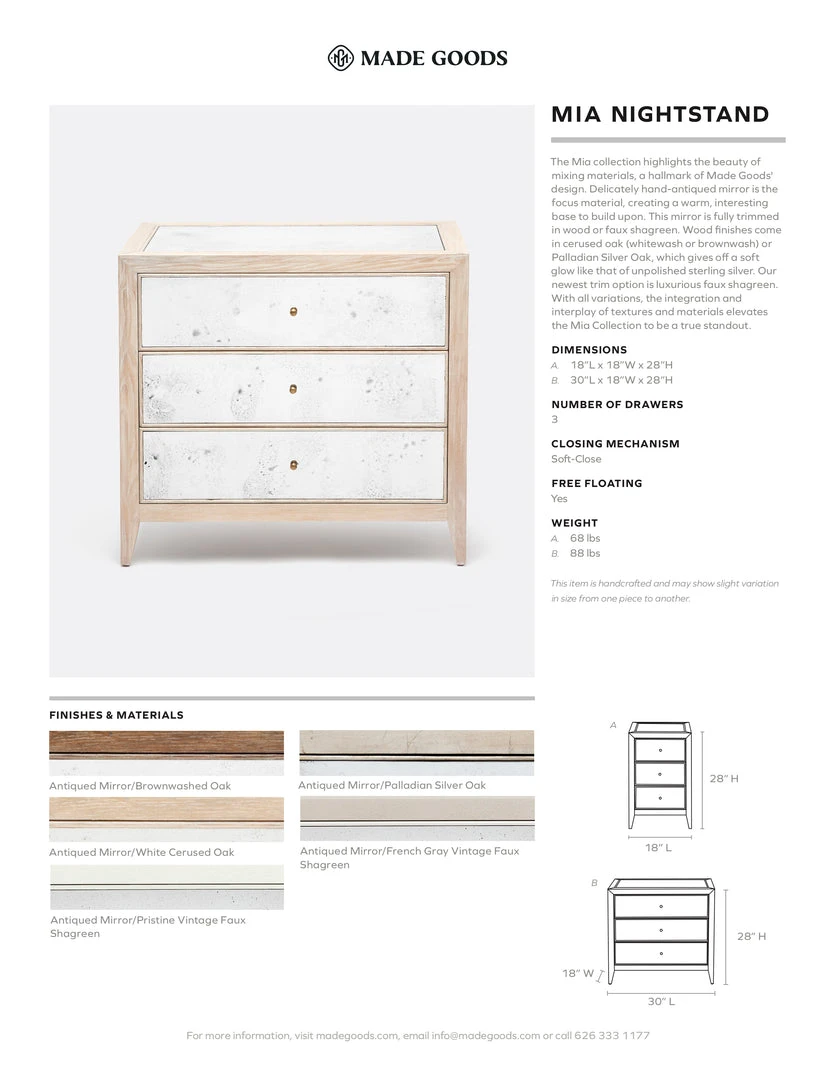 Made Goods Mia Double Nightstand White Cerused Oak New Arrivals 5 Made Goods Mia Double Nightstand White Cerused Oak New Arrivals