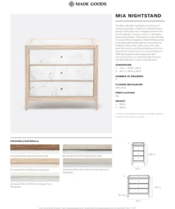 Made Goods Mia Single Nightstand Palladian Silver Oak New Arrivals