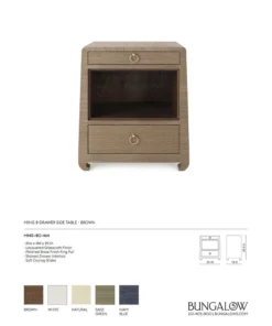 Bungalow 5 New Arrivals Ming 2 Drawer Side Table Brown