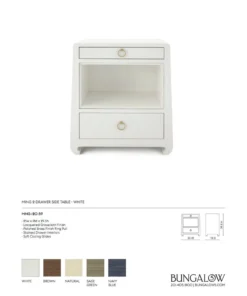 Bungalow 5 Ming 2 Drawer Side Table White New Arrivals 16 Bungalow 5 Ming 2 Drawer Side Table White New Arrivals