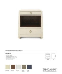 Bungalow 5 Ming 2 Drawer Side Table Natural New Arrivals 16 Bungalow 5 Ming 2 Drawer Side Table Natural New Arrivals