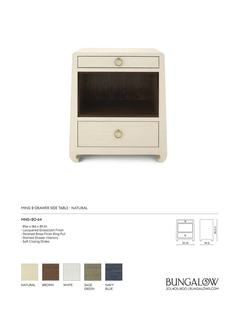 Bungalow 5 Ming 2 Drawer Side Table Natural New Arrivals 4 Bungalow 5 Ming 2 Drawer Side Table Natural New Arrivals