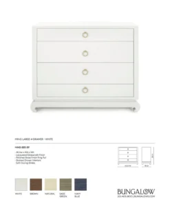 Bungalow 5 New Arrivals Ming Large 4 Drawer Chest White 13 Bungalow 5 New Arrivals Ming Large 4 Drawer Chest White