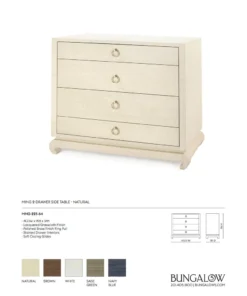 Bungalow 5 Ming Large 4 Drawer Chest Natural 9 Bungalow 5 Ming Large 4 Drawer Chest Natural