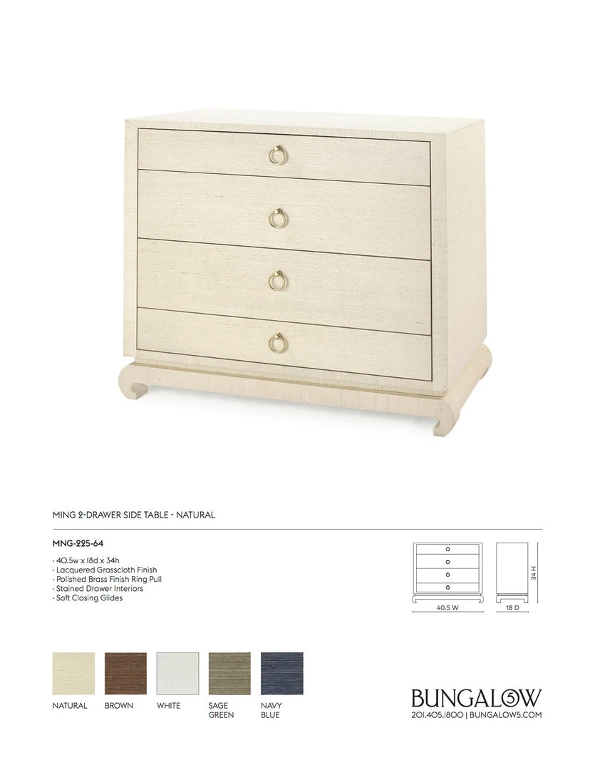Bungalow 5 Ming Large 4 Drawer Chest Natural 4 Bungalow 5 Ming Large 4 Drawer Chest Natural