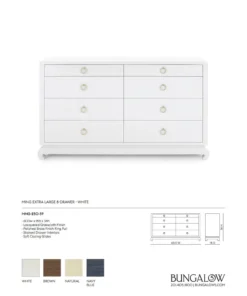 Bungalow 5 Ming Extra Large 8 Drawer Dresser White New Arrivals 15 Bungalow 5 Ming Extra Large 8 Drawer Dresser White New Arrivals