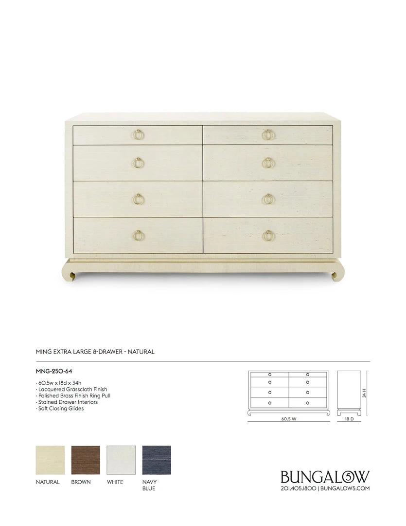 Bungalow 5 Ming Extra Large 8 Drawer Dresser Natural 4 Bungalow 5 Ming Extra Large 8 Drawer Dresser Natural