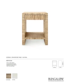 Bungalow 5 Morgan 1 Drawer Side Table Natural New Arrivals