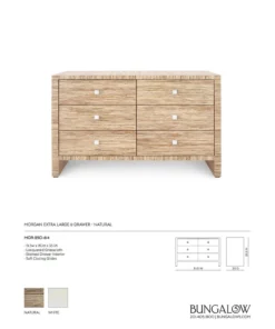 Bungalow 5 Morgan Extra Large 6 Drawer Chest Natural New Arrivals