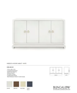 Bungalow 5 Meredith 4 Door Cabinet White 15 Bungalow 5 Meredith 4 Door Cabinet White