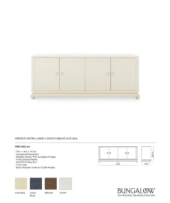 Bungalow 5 New Arrivals Meredith Extra Large 4 Door Cabinet Natural