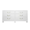 Worlds Away Murray Chest White Grasscloth
