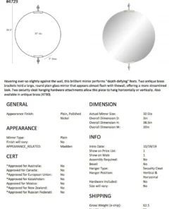 Arteriors Home New Arrivals Madden Round Mirror Polished Silver