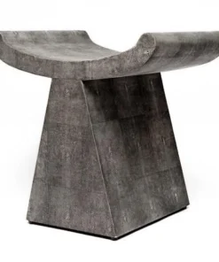 Made Goods Annika Stool Cool Gray Faux Shagreen