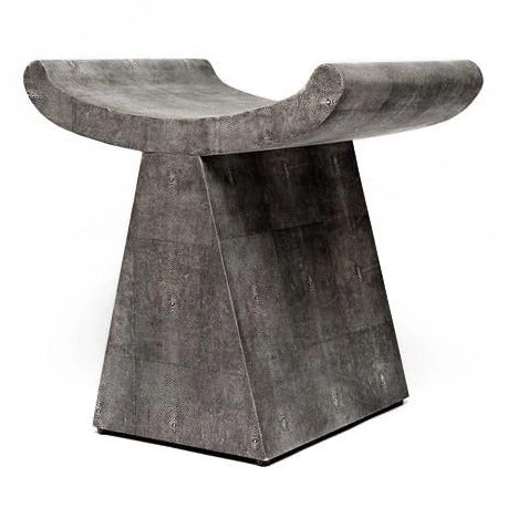 Made Goods Annika Stool Cool Gray Faux Shagreen 1 Made Goods Annika Stool Cool Gray Faux Shagreen