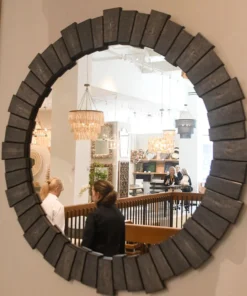 Made Goods Claude Mirror Cool Gray Faux Shagreen New Arrivals