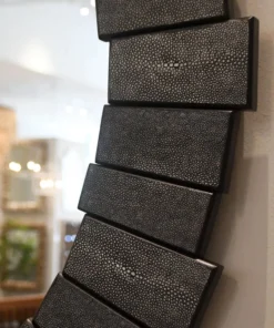 Made Goods Claude Mirror Cool Gray Faux Shagreen New Arrivals