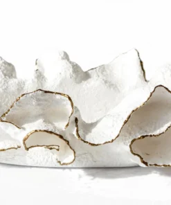 Made Goods Coco Tray White With Gold Faux Coral