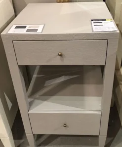 Made Goods New Arrivals Conrad Low Single Nightstand French Gray Faux Raffia