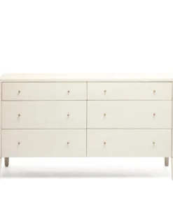 Made Goods Conrad 60" Dresser Off White Faux Raffia