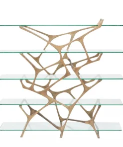 Made Goods Gerald Bookcase Aged Brass