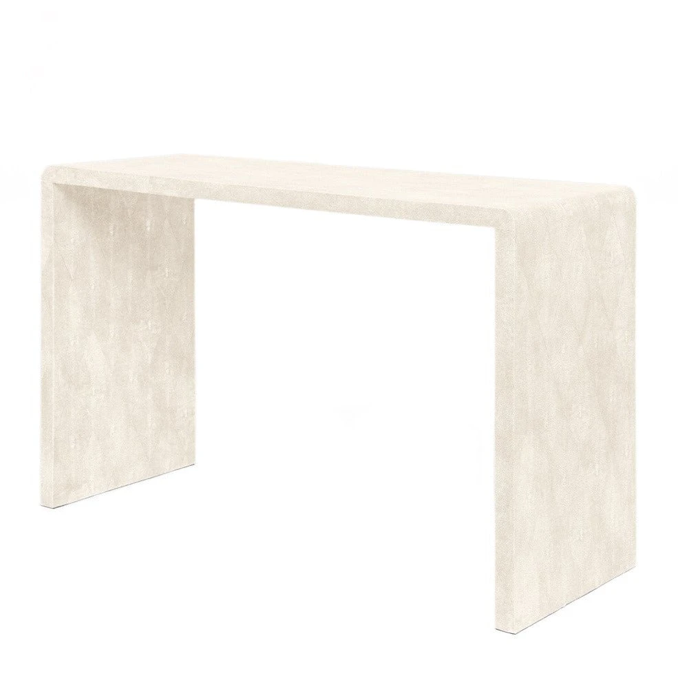 Made Goods Harlow 48" Console Ivory Faux Shagreen 1 Made Goods Harlow 48" Console Ivory Faux Shagreen