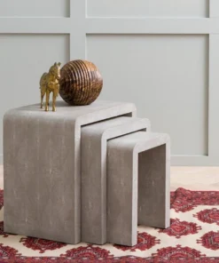 Made Goods Harlow Nesting Tables Sand Faux Shagreen 8 Made Goods Harlow Nesting Tables Sand Faux Shagreen