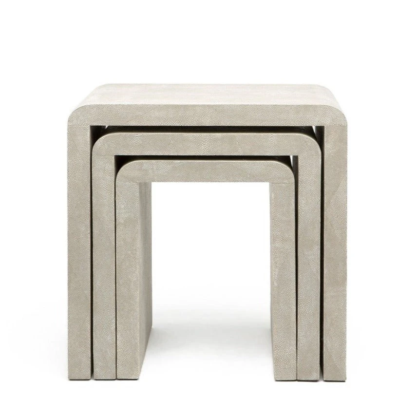 Made Goods Harlow Nesting Tables Sand Faux Shagreen 4 Made Goods Harlow Nesting Tables Sand Faux Shagreen