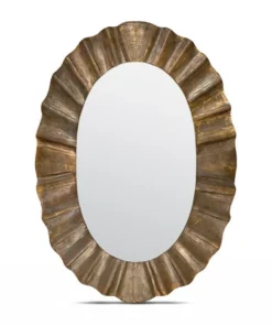 Made Goods New Arrivals Lara Oval Mirror Warm Golden Tin